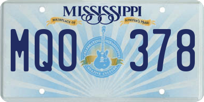 MS license plate MQO378