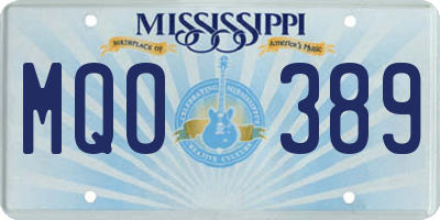 MS license plate MQO389