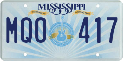 MS license plate MQO417