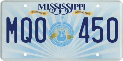 MS license plate MQO450