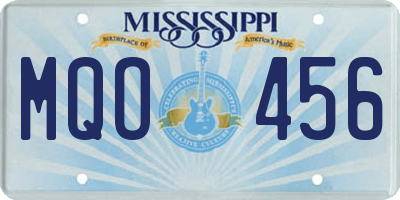 MS license plate MQO456