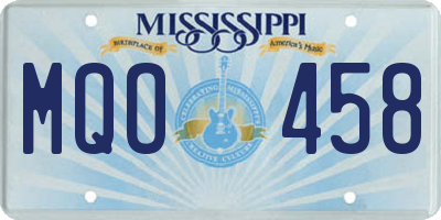 MS license plate MQO458