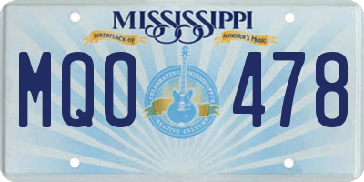 MS license plate MQO478