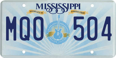 MS license plate MQO504