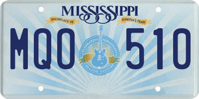 MS license plate MQO510