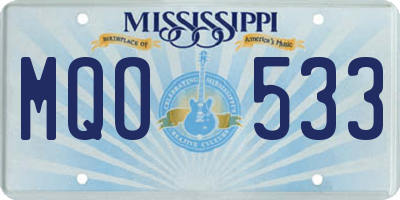 MS license plate MQO533
