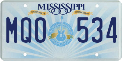 MS license plate MQO534
