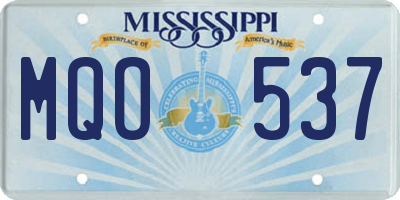 MS license plate MQO537