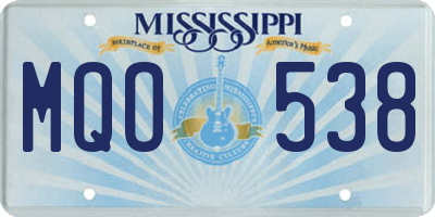 MS license plate MQO538