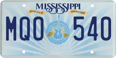 MS license plate MQO540