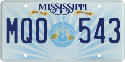 MS license plate MQO543
