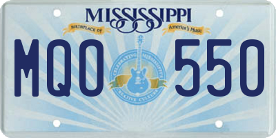 MS license plate MQO550
