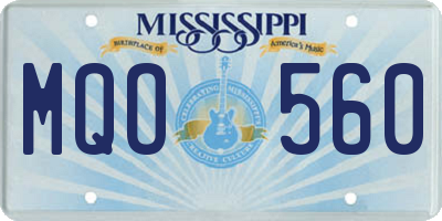 MS license plate MQO560