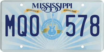 MS license plate MQO578