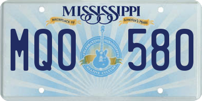 MS license plate MQO580