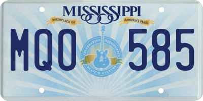 MS license plate MQO585