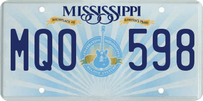 MS license plate MQO598