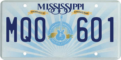 MS license plate MQO601
