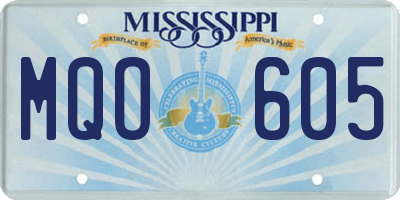 MS license plate MQO605