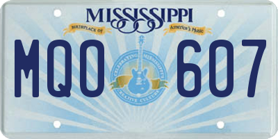 MS license plate MQO607