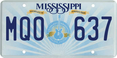 MS license plate MQO637