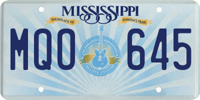 MS license plate MQO645
