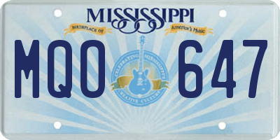 MS license plate MQO647