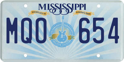 MS license plate MQO654