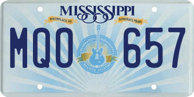 MS license plate MQO657