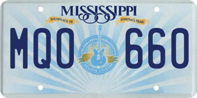 MS license plate MQO660