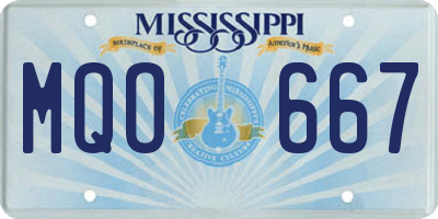 MS license plate MQO667