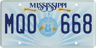 MS license plate MQO668