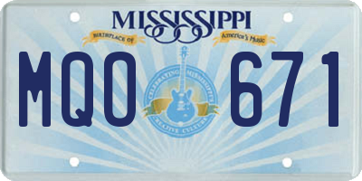 MS license plate MQO671