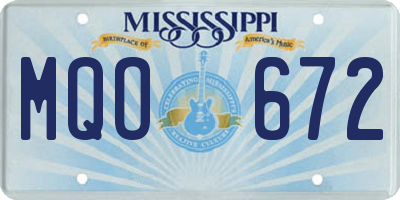 MS license plate MQO672