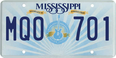 MS license plate MQO701