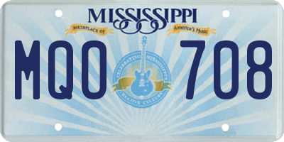 MS license plate MQO708