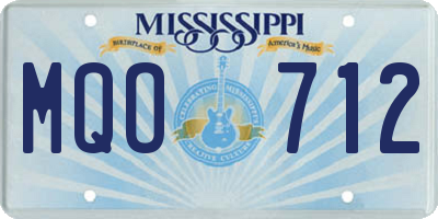 MS license plate MQO712