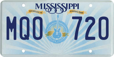 MS license plate MQO720