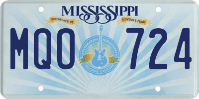 MS license plate MQO724