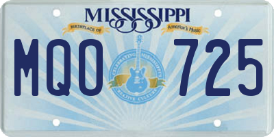 MS license plate MQO725