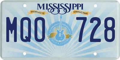 MS license plate MQO728
