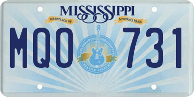 MS license plate MQO731