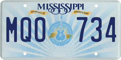 MS license plate MQO734