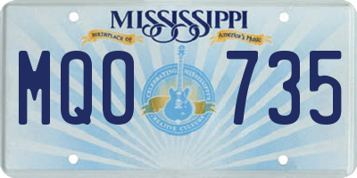 MS license plate MQO735