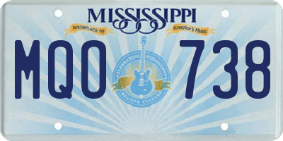 MS license plate MQO738