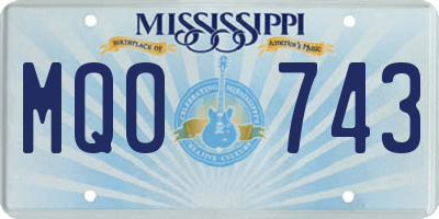 MS license plate MQO743