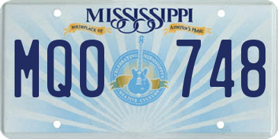 MS license plate MQO748