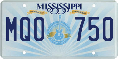 MS license plate MQO750