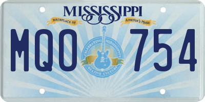 MS license plate MQO754