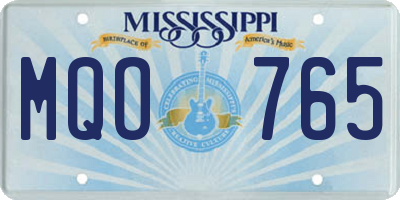 MS license plate MQO765